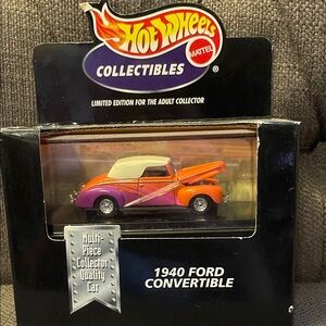 NWT Hot Wheels 1940 Ford Convertible Die-Cast Car